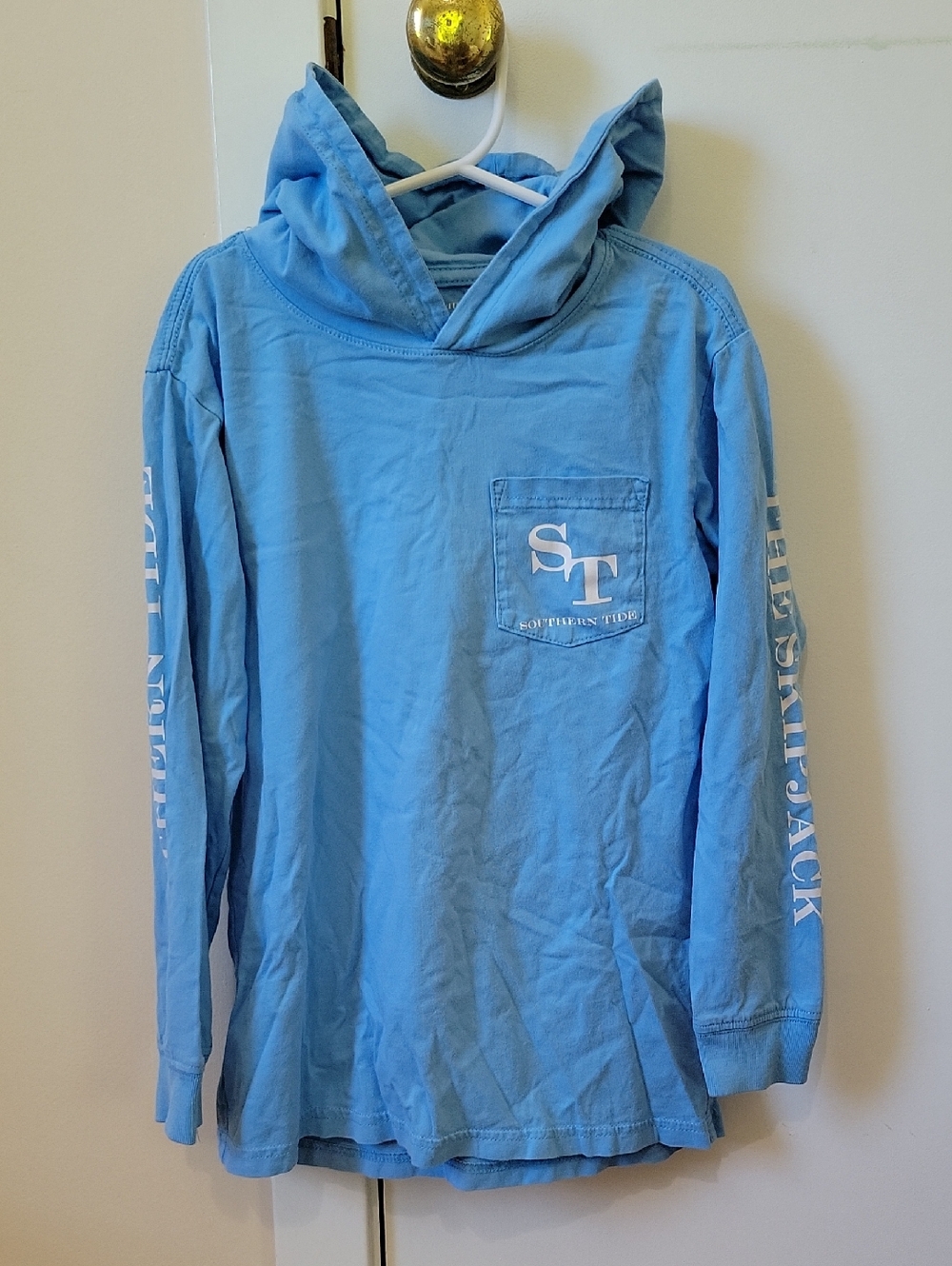 Southern Tide Light Blue Hooded Long Sleeve Tee